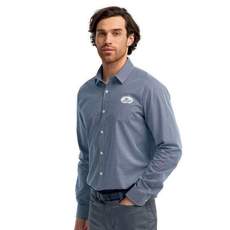 ELCA Microcheck Gingham Long-Sleeve Cotton Shirt
