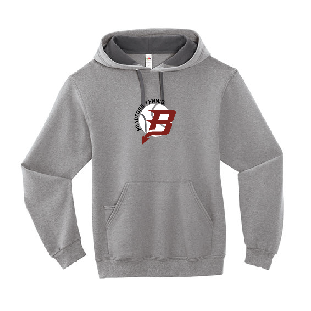 Bradford Tennis Adult Contrast Hooded Sweatshirt