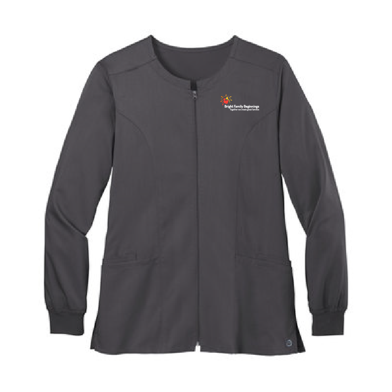 Staff Order - Bright Family Beginnings Ladies Full-Zip Scrub Jacket (3 colors)