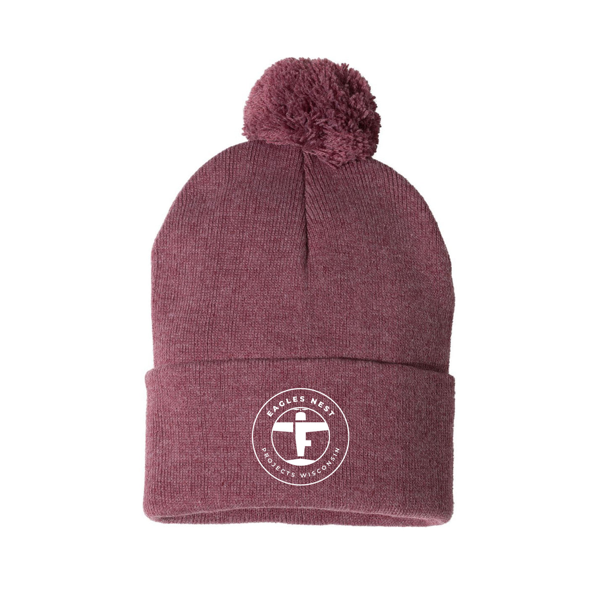 Eagles Nest Projects WI Pom-Pom Knit Beanie (3 Colors)