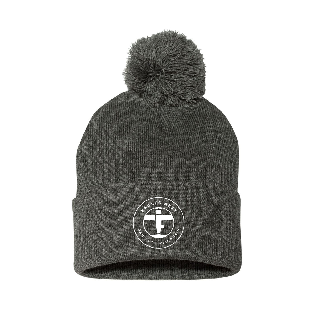 Eagles Nest Projects WI Pom-Pom Knit Beanie (3 Colors)