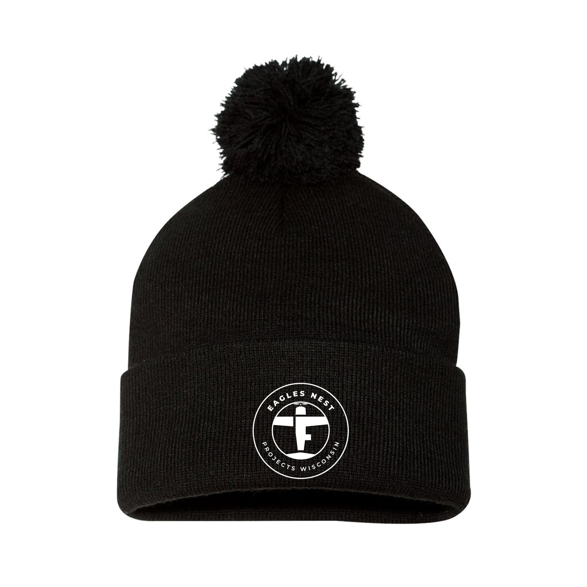 Eagles Nest Projects WI Pom-Pom Knit Beanie (3 Colors)