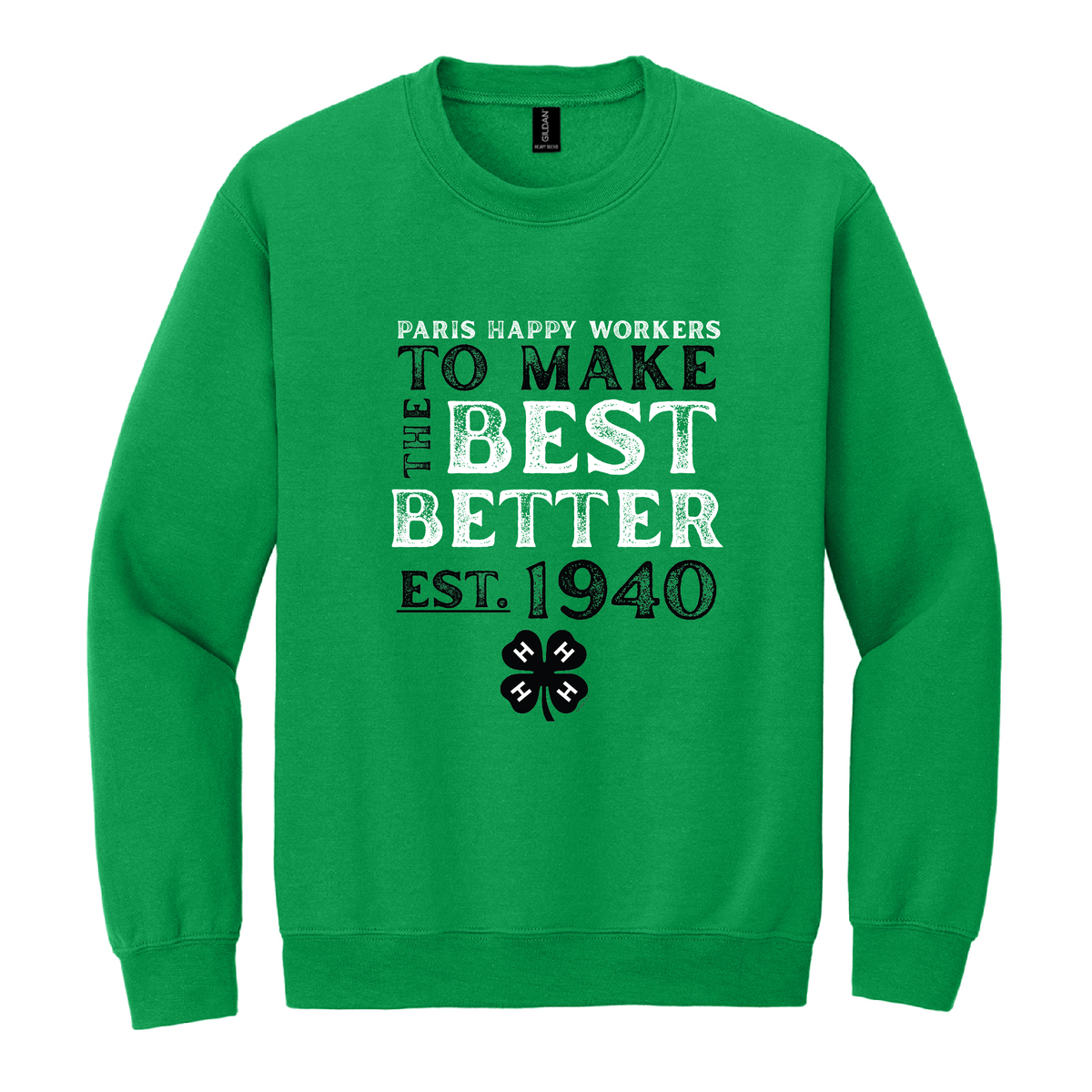 Paris Happy Workers 4-H Adult Crew Sweatshirt