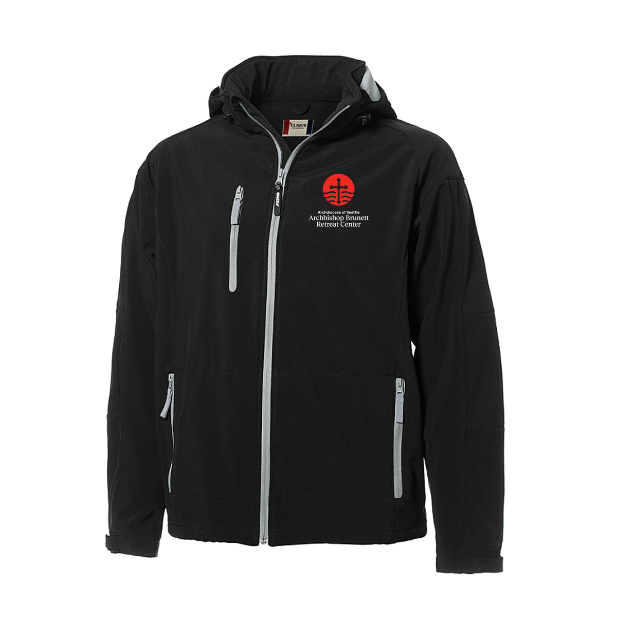 ABRC Adult Stretch Softshell Hooded Full Zip Jacket