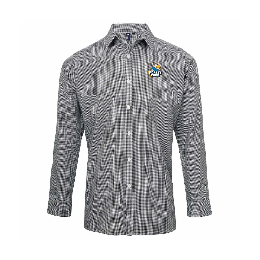 Forest Park Adult Microcheck Gingham Long-Sleeve Cotton Shirt