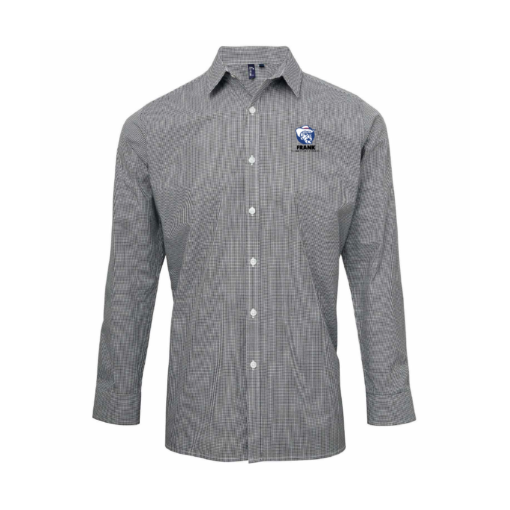 Frank Adult Microcheck Gingham Long-Sleeve Cotton Shirt