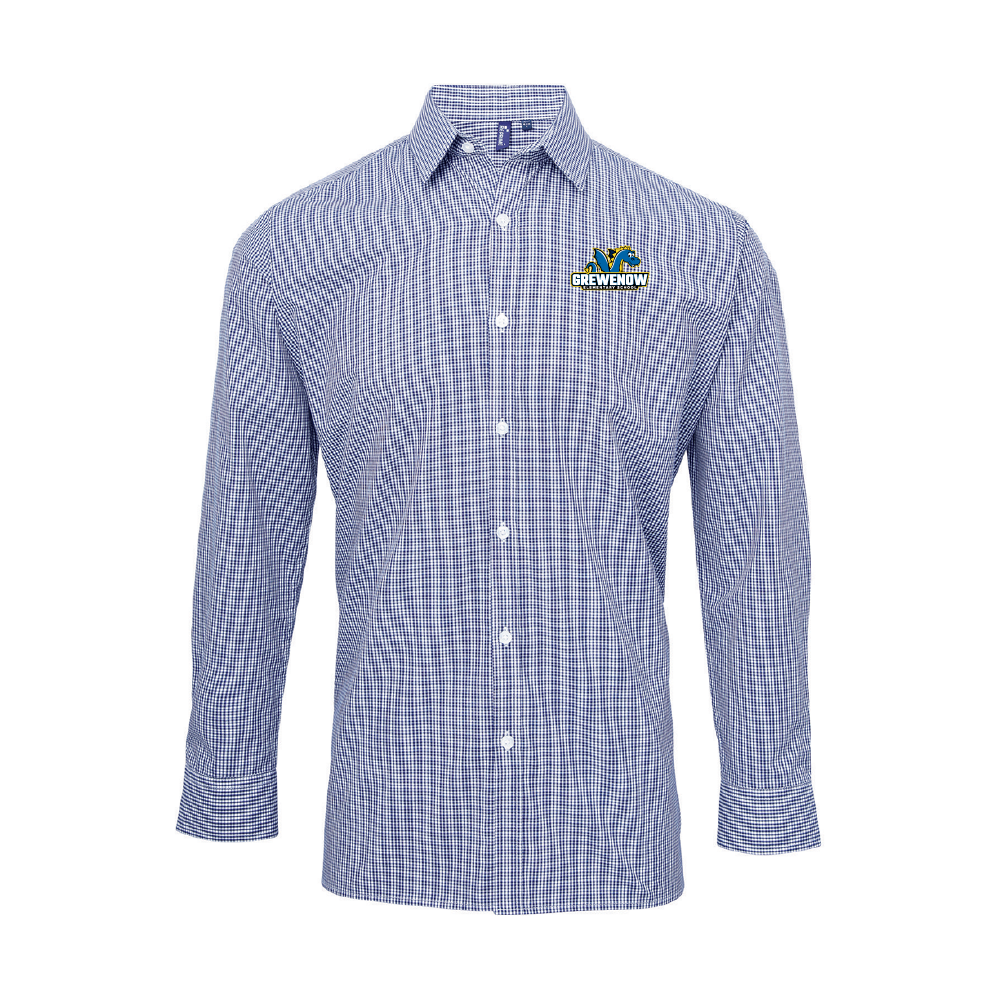 Grewenow Adult Microcheck Gingham Long-Sleeve Cotton Shirt