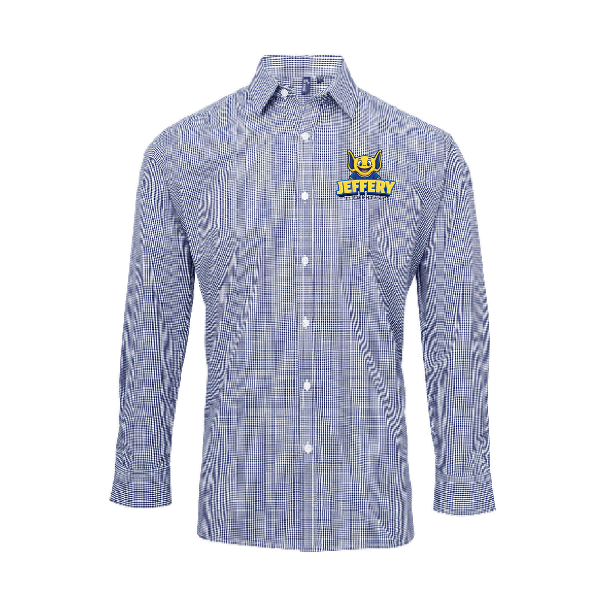 Jeffery Adult Microcheck Gingham Long-Sleeve Cotton Shirt