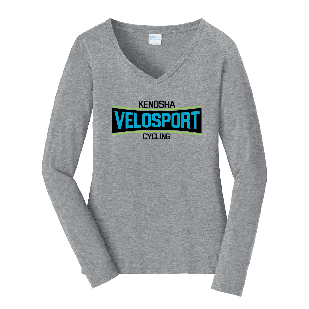 Kenosha Velosport Ladies Long Sleeve Fan Fav V-Neck Tee
