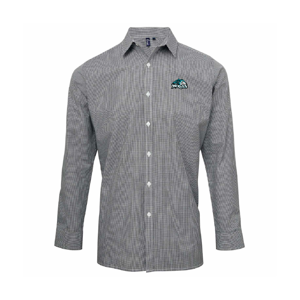 Lakeview Adult Microcheck Gingham Long-Sleeve Cotton Shirt