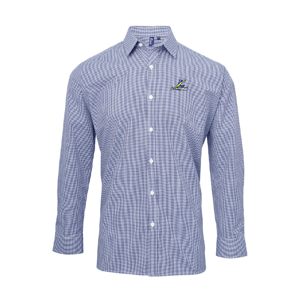 Lance Adult Microcheck Gingham Long-Sleeve Cotton Shirt