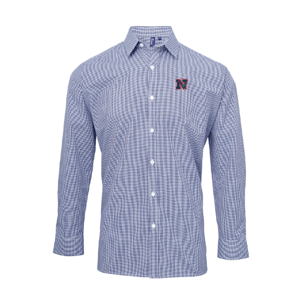 Nash Adult Microcheck Gingham Long-Sleeve Cotton Shirt