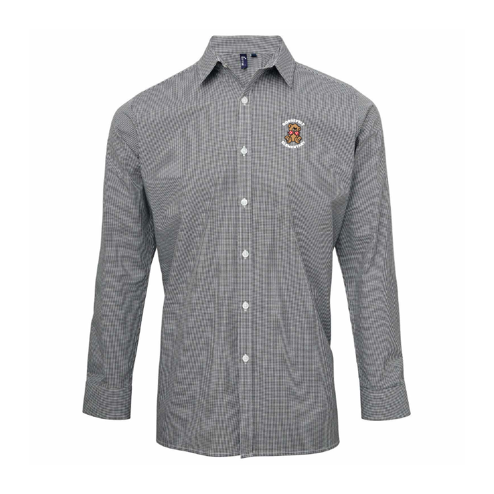 Roosevelt Adult Microcheck Gingham Long-Sleeve Cotton Shirt