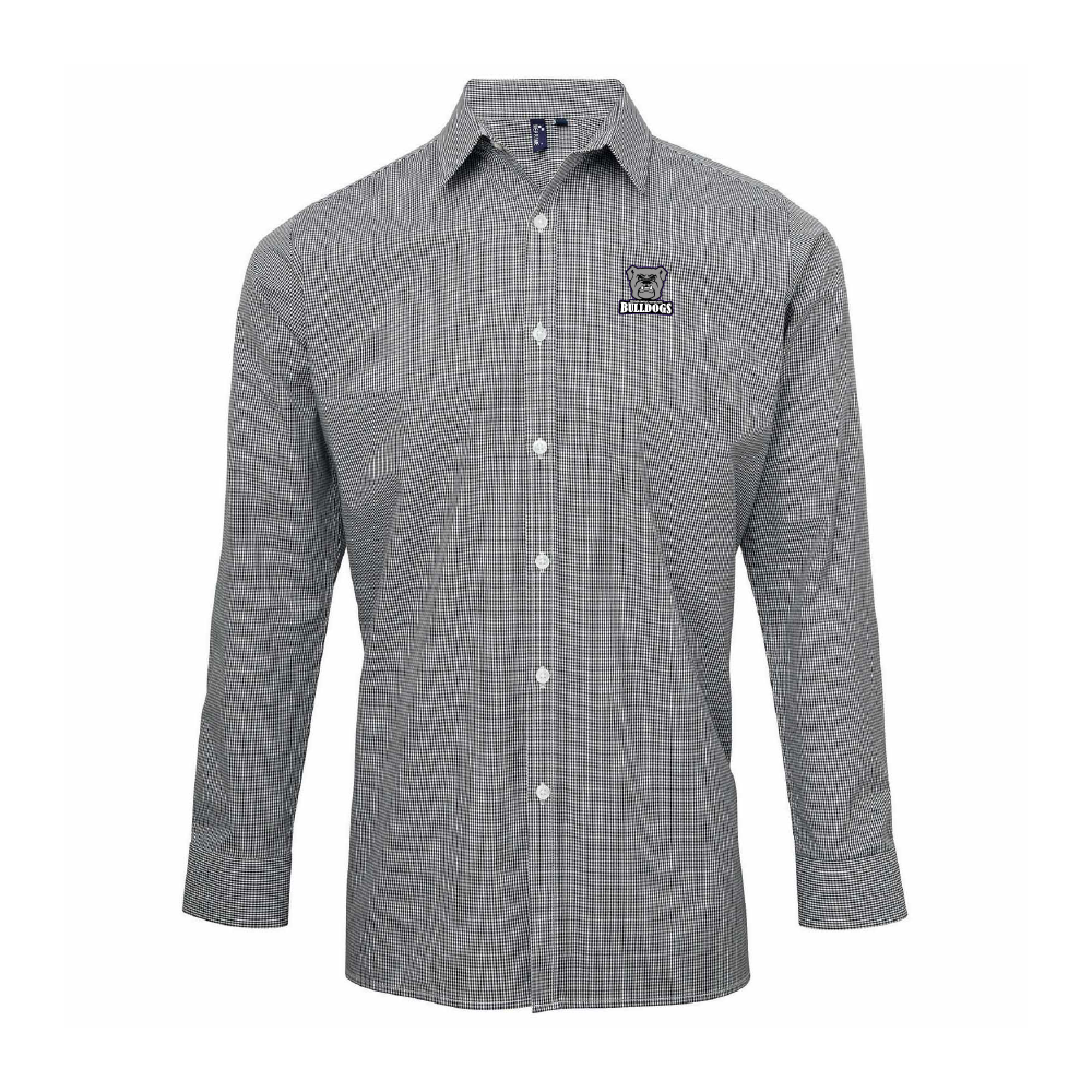 Reuther Adult Microcheck Gingham Long-Sleeve Cotton Shirt