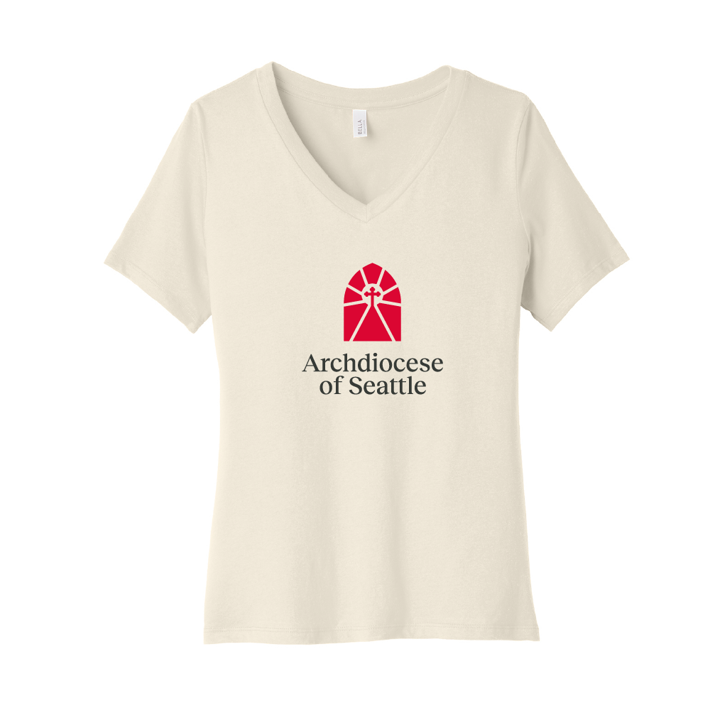 Archdiocese of Seattle Ladies Relaxed Jersey Short Sleeve V-Neck Tee (3 colors)