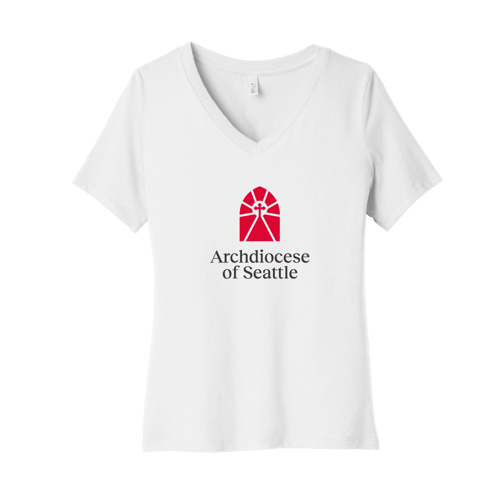 Archdiocese of Seattle Ladies Relaxed Jersey Short Sleeve V-Neck Tee (3 colors)