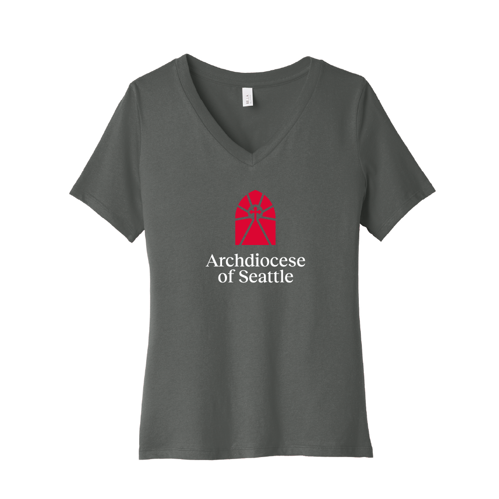 Archdiocese of Seattle Ladies Relaxed Jersey Short Sleeve V-Neck Tee (3 colors)