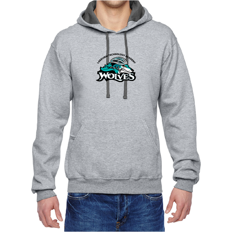 Lakeview Wolves MTB Adult Contrast Hooded Sweatshirt