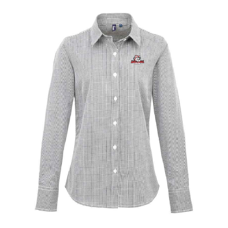 Southport Ladies Microcheck Gingham Long-Sleeve Cotton Shirt