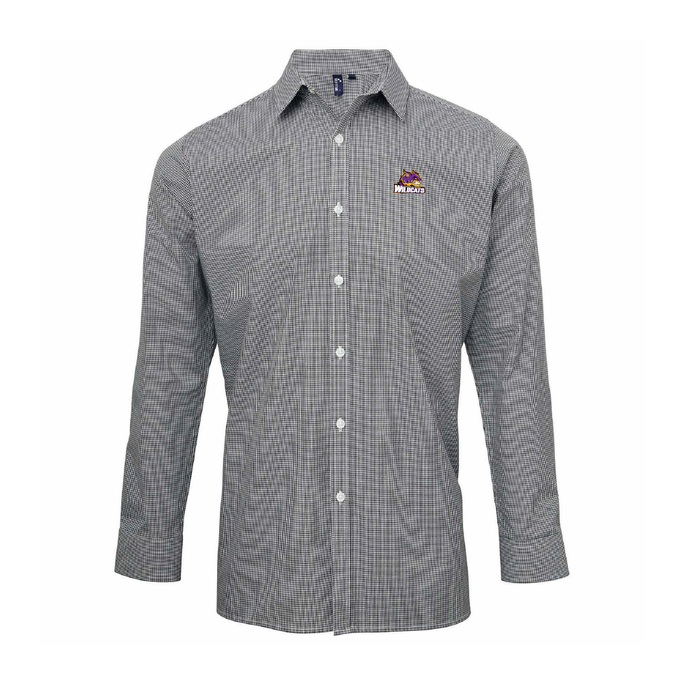 Washington Adult Microcheck Gingham Long-Sleeve Cotton Shirt