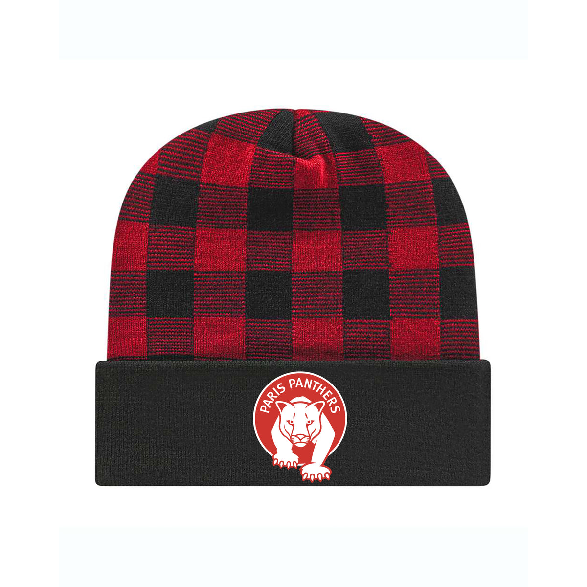 Paris Plaid Knit Cap with Cuff